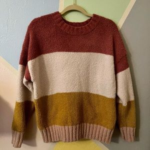 Color block knit sweater